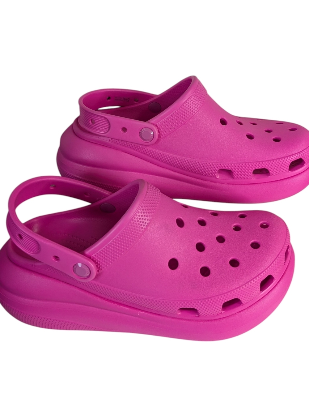CROCS Classic Crush Clogs Women Platform Sandals Size w11 m9 Pink Slip On